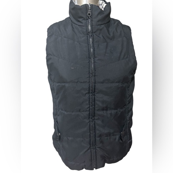 Jones New York Sport Petite Reversible Black & Plaid Puffer Vest Size PM - Picture 1 of 10
